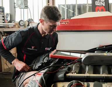 Battery Zone employee in a workshop