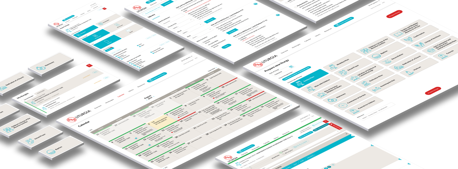 Liturgia website screens mockup