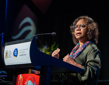 Photograph of a speaker at an RANZCP conference