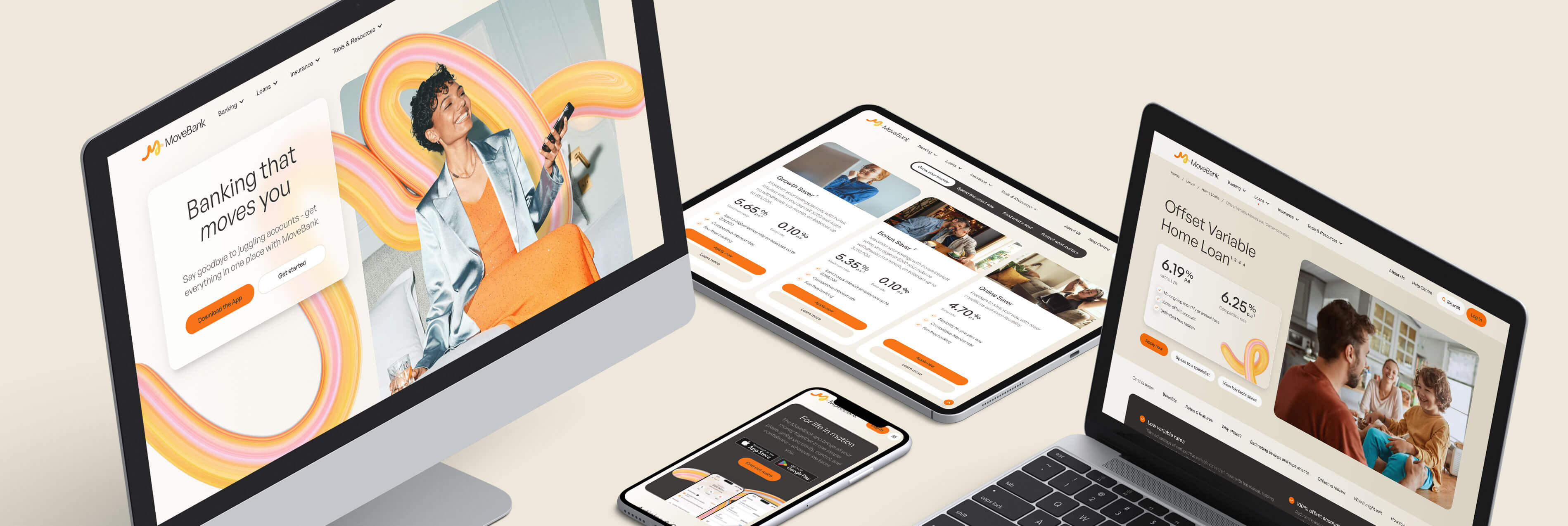Mockup of MoveBank website on multiple screens