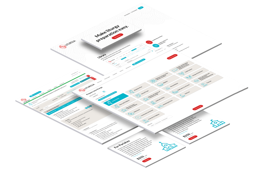 Liturgia Website pages mockup