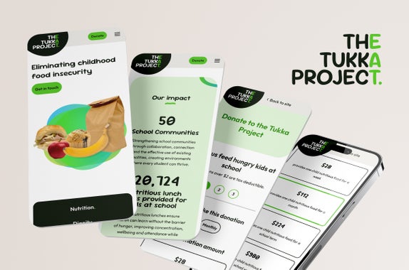 Mockup of The Tukka Project website on mobile screens