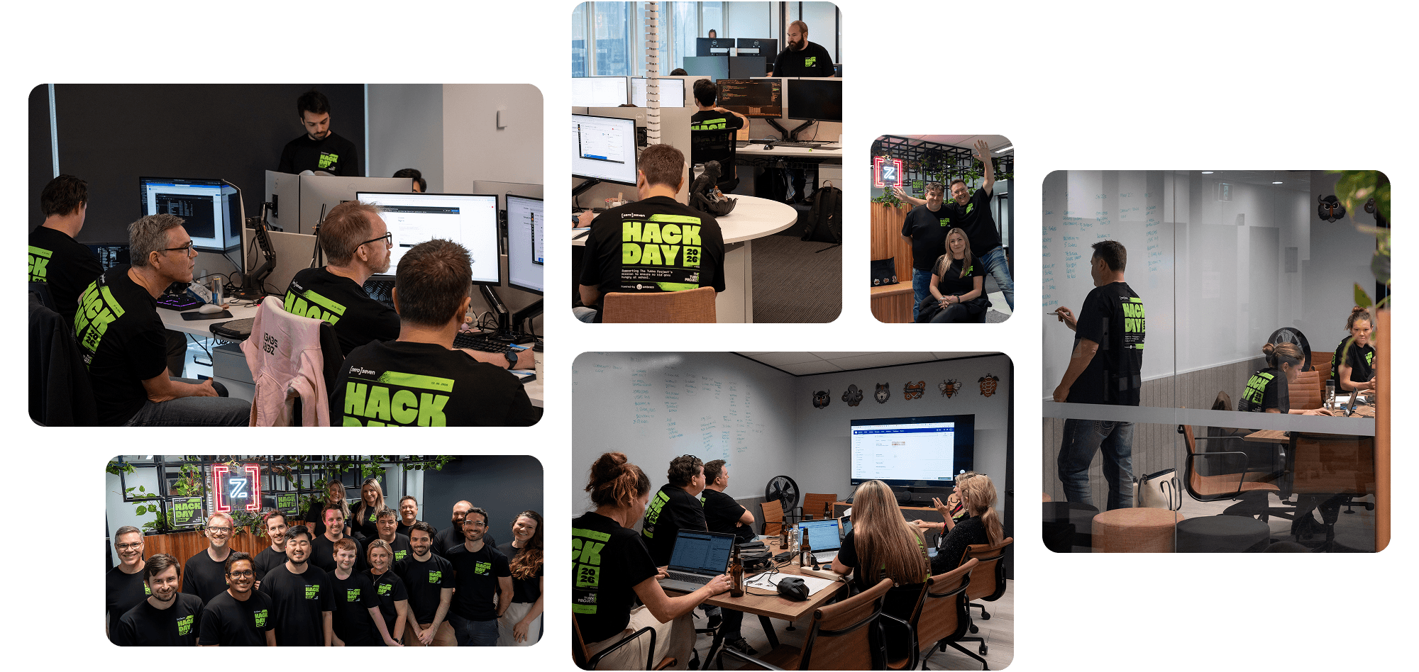 Photo collage of the 2026 Zeroseven Hack Day