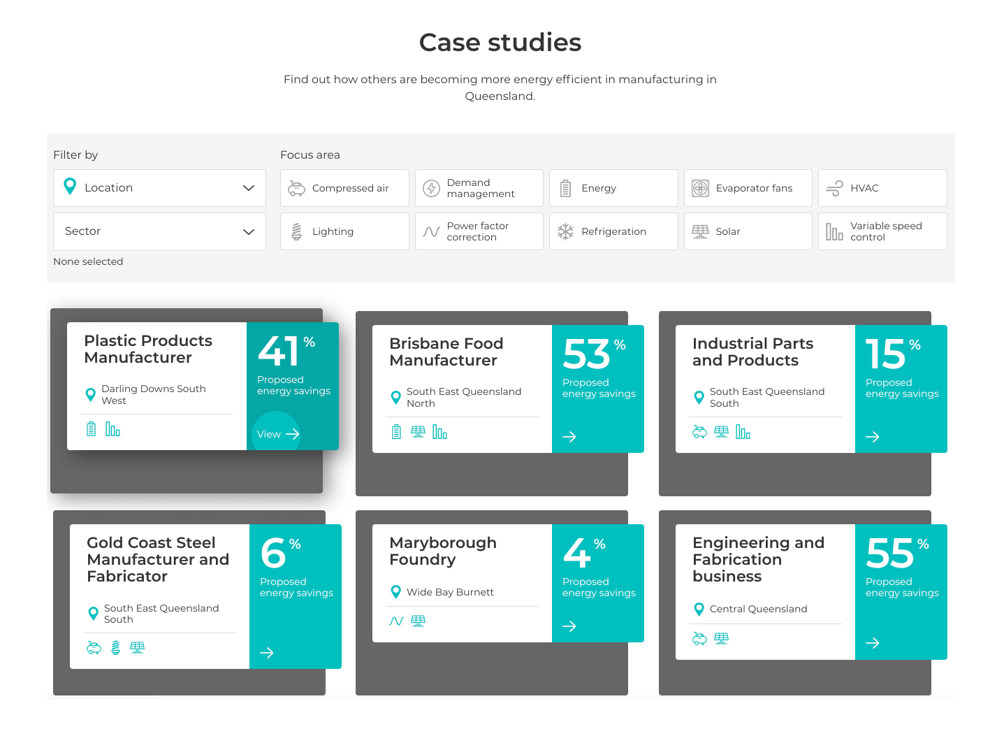 Energy case studies listing page