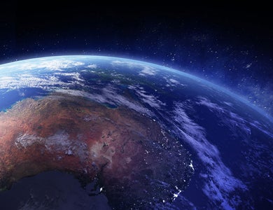 Study Queensland Big Future campaign hero image of globe focusing on Australia