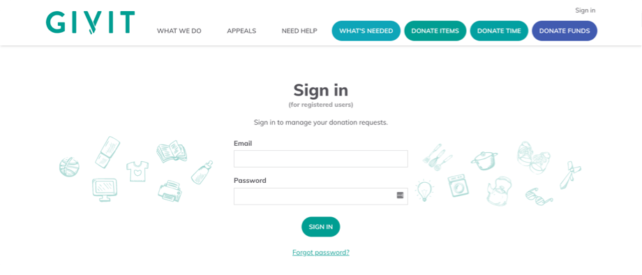 GIVIT team member login