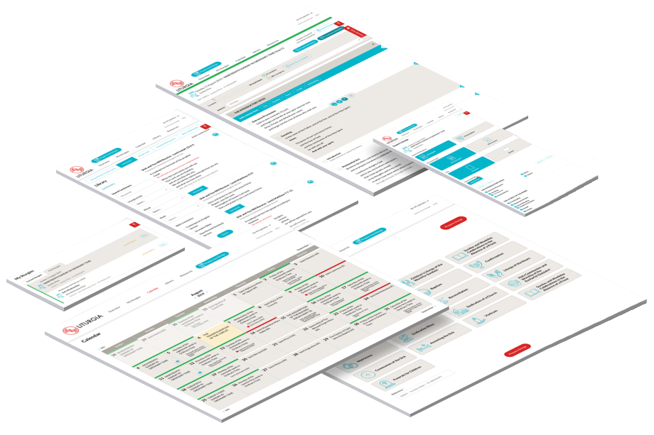 Liturgia website pages mockup