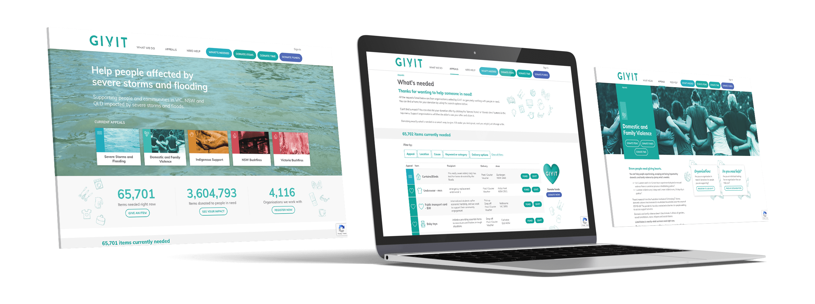 GIVIT website mockup