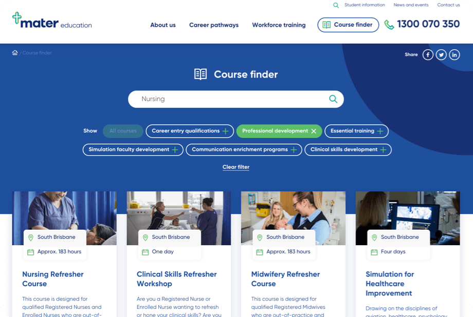 Mater Education Course Finder