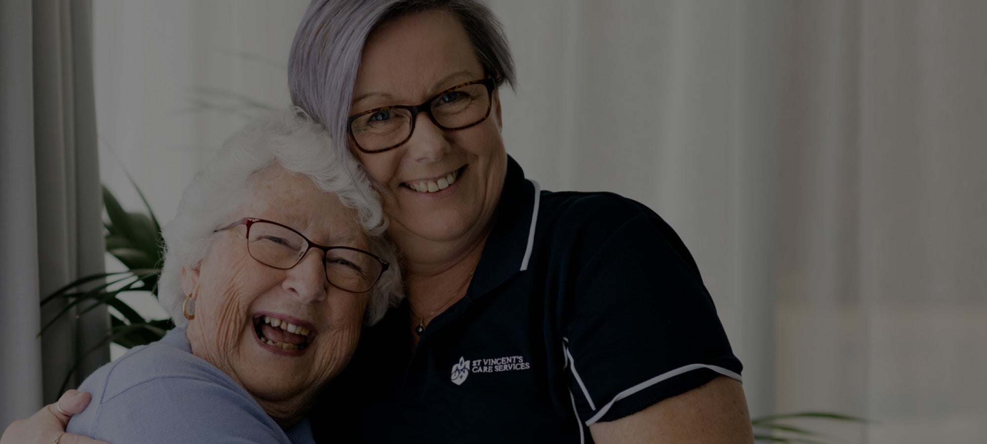 Care worker with St Vincent's Care Services resident