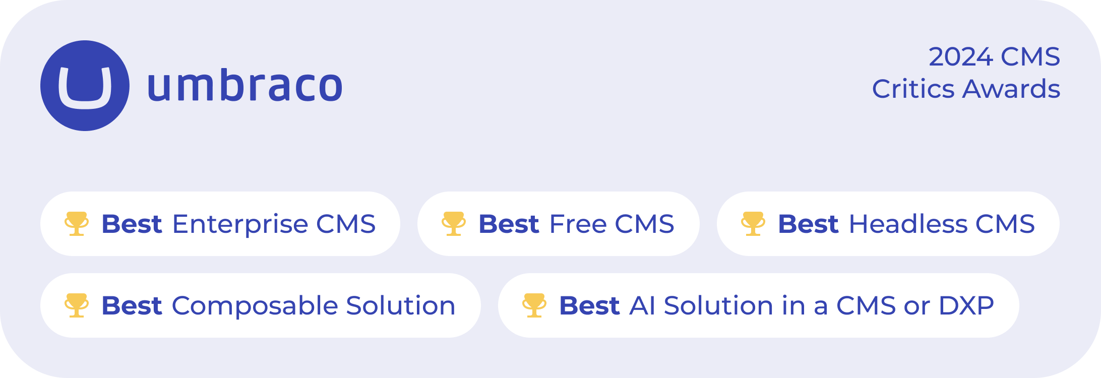 List of Umbraco's achievements at the 2024 CMS Critics Awards