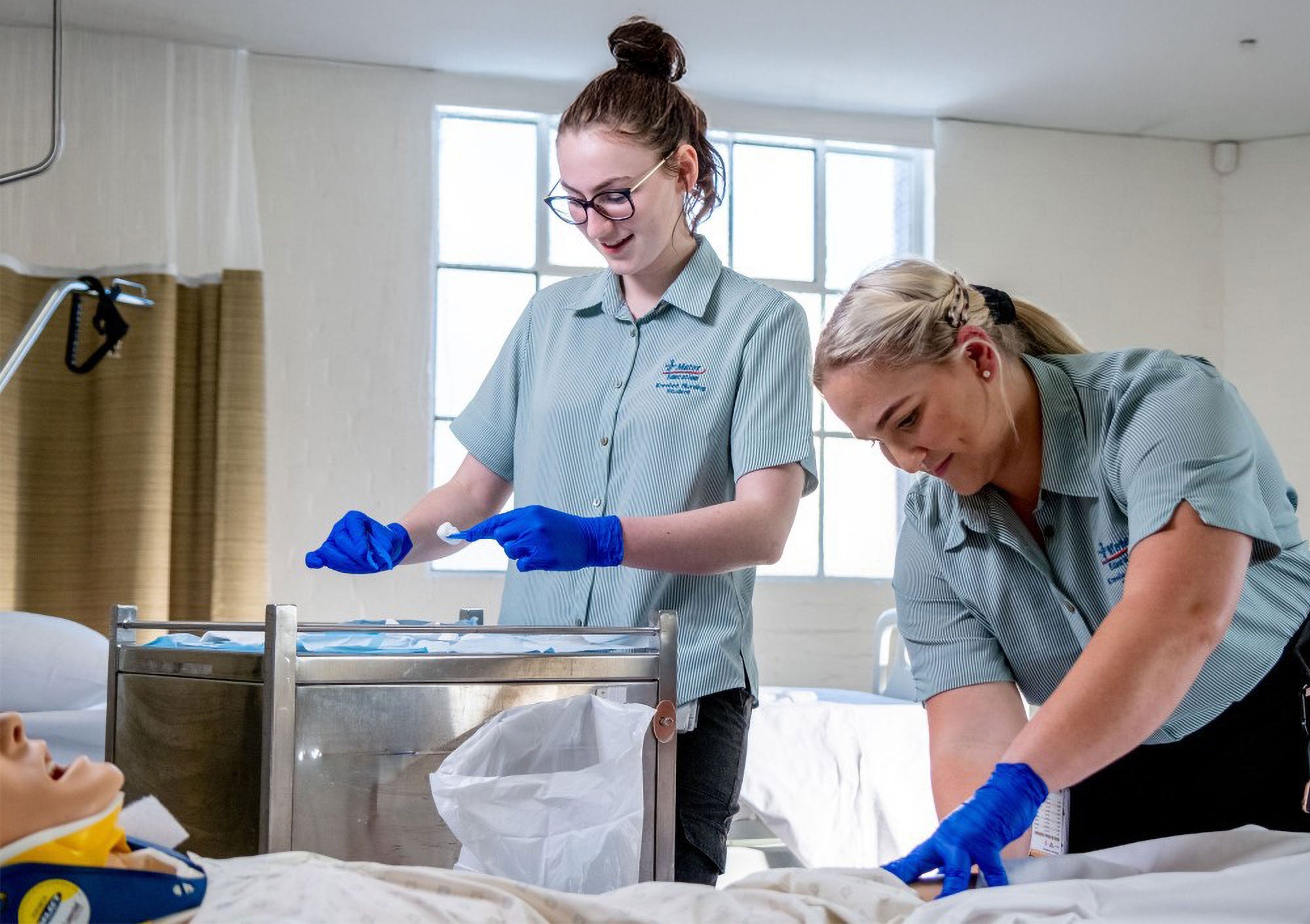 Mater Education student learning in a Hospital room