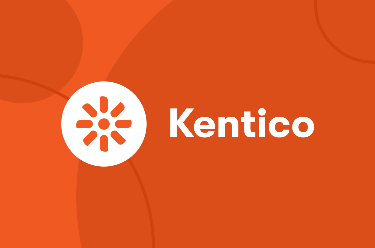 Kentico logo on circular orange background